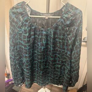 Kate & Mallory Women's Teal and Black Blouse